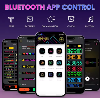 RGB LED Car Panel DIY Programmable Bluetooth App Control Scrolling Light