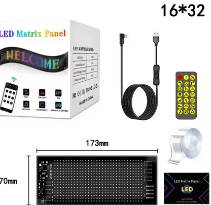 RGB LED Car Panel DIY Programmable Bluetooth App Control Scrolling Light