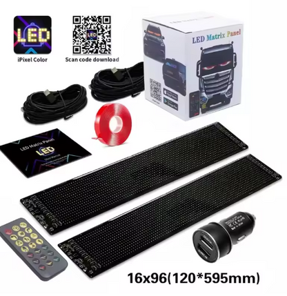 RGB LED Car Panel DIY Programmable Bluetooth App Control Scrolling Light