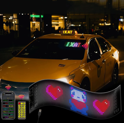 RGB LED Car Panel DIY Programmable Bluetooth App Control Scrolling Light