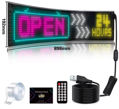 RGB LED Car Panel DIY Programmable Bluetooth App Control Scrolling Light